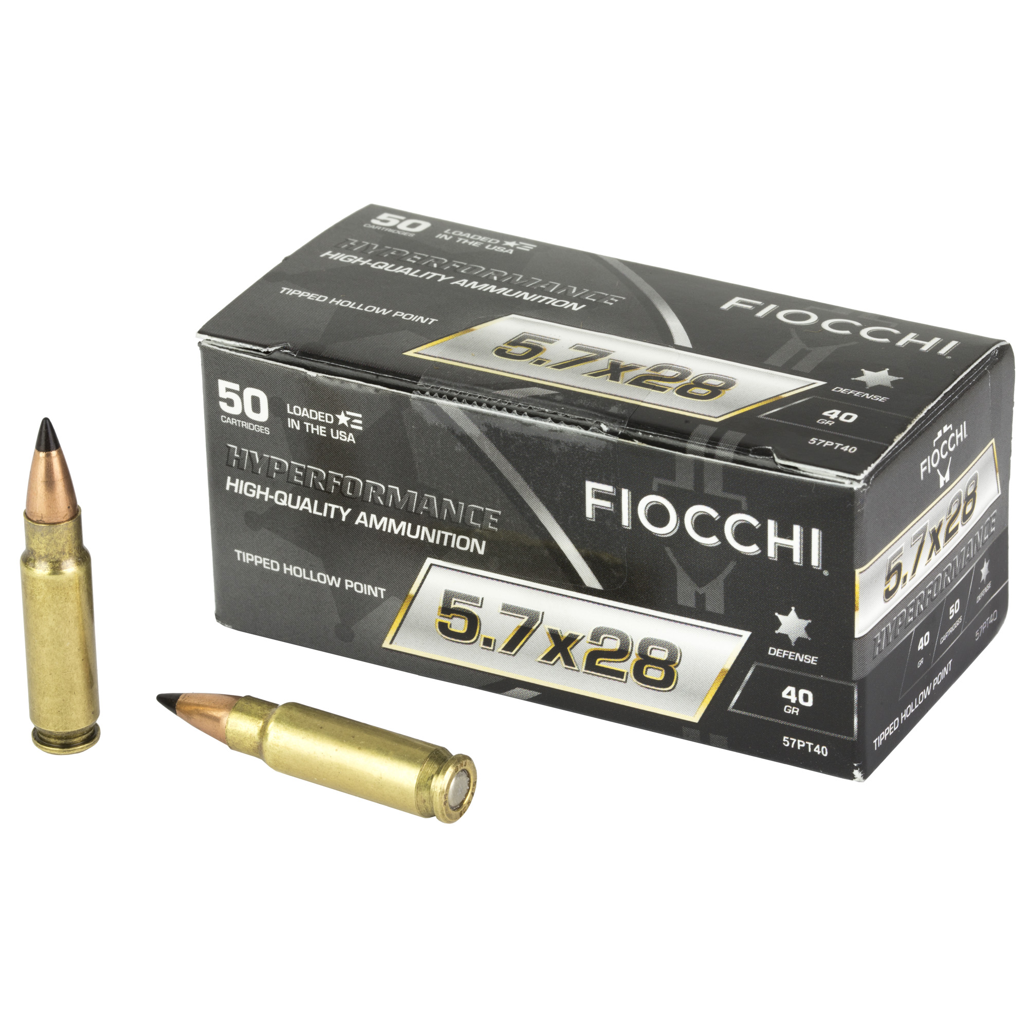 HOLLOW POINT Gold フロイドローズ Fiocchi Hyperformance 5.7x28mm 40gr Tipped Hollow Point