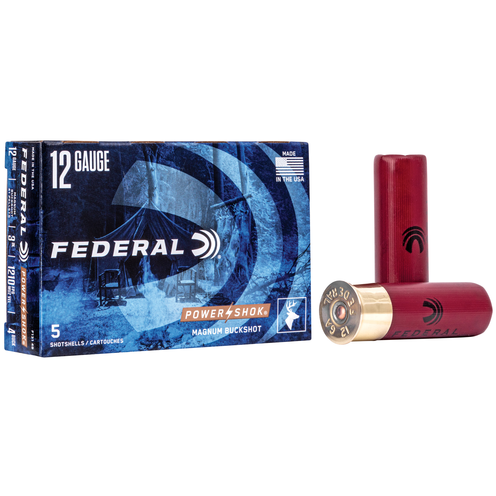 FED Pwrshk 12GA 3" Mg #4 Bck 5/250
